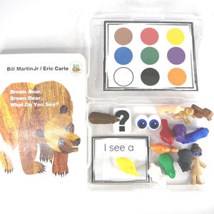 Say & Play Story Kit – Brown Bear, Brown Bear What Do You See – Story Mini Objects for Speech Therapy, Book Props