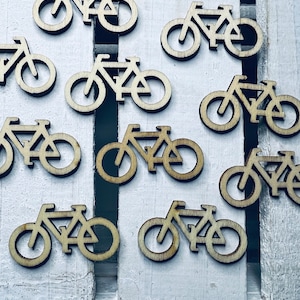 Fiets houtsnede vorm fiets Montessori alfabet objecten miniatuur fiets trinket fiets object onafgewerkt hout fiets hout ambacht uitgesneden