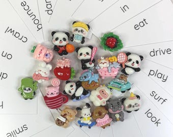 Kit de verbos: caja de tareas de lenguaje - VERB Mini Objects Terapia del habla Conceptos del lenguaje