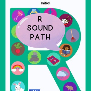 R Sound Worksheet-Sound Path /R/ Speech Therapy-Articulation Games Worksheet-R Worksheet-R Words Speech Therapy