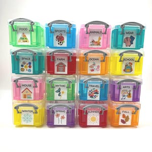 Say & Play Mini Object Themed Therapy Set Trinkets for Speech Therapy Categories- Sorting Set in Organizer Set with 200+ Trinkets for themes