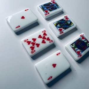 Miniature objet carte à jouer - jeu de cartes bibelots - cartes miniatures Joker As coeurs roi - bibelots de cartes à jouer - carte à jouer en résine