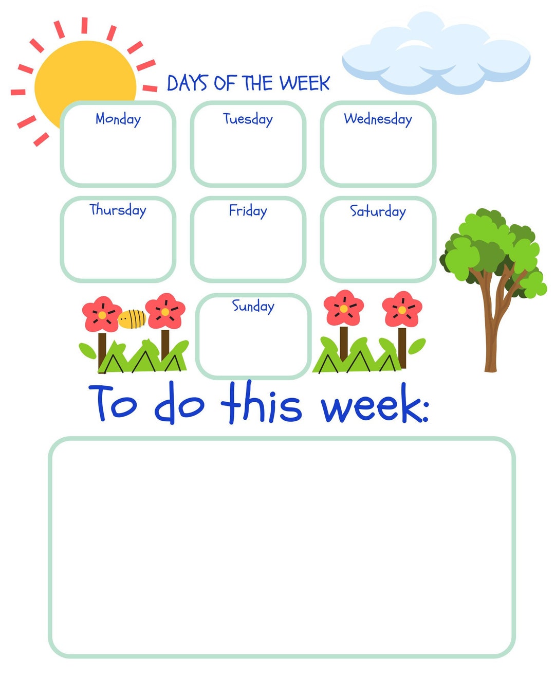 Weekly Visual Schedule Digital Download-routine Chart-to Do Chart ...