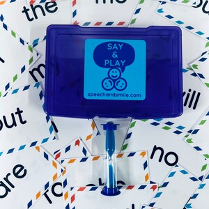 Boîte à tâches SIGHT WORD avec minuteur - Apprendre des mots à vue - 24 cartes à vue dans un étui compact - Cartes à vue pour la maternelle