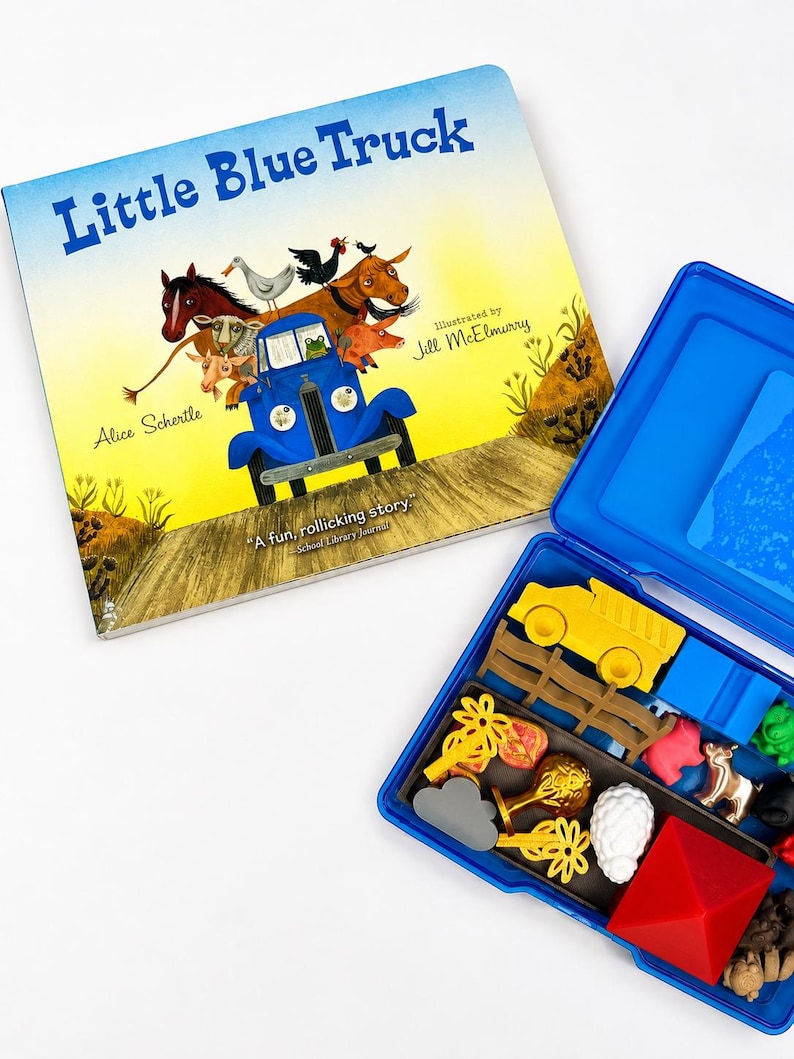 Little Blue Truck Story Kit with Mini Objects - Speech Therapy Preschool Story Set image 3
