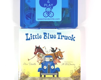 Kit de cuentos para el pequeño camión azul, miniobjetos, terapia del habla, kit de cuentos para preescolar