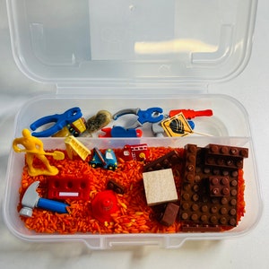 Sensory Play Kit-Portable Mini Sensory and Speech Kit-Construction Mini Objects-Speech Therapy Mini Objects-Speech Therapy Activity