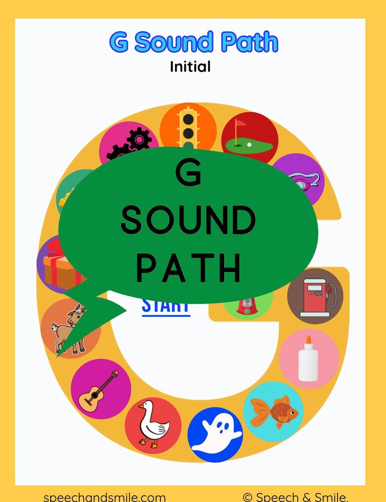 G Sound Printable Sound Paths for Speech Therapy- Articulation Games ...