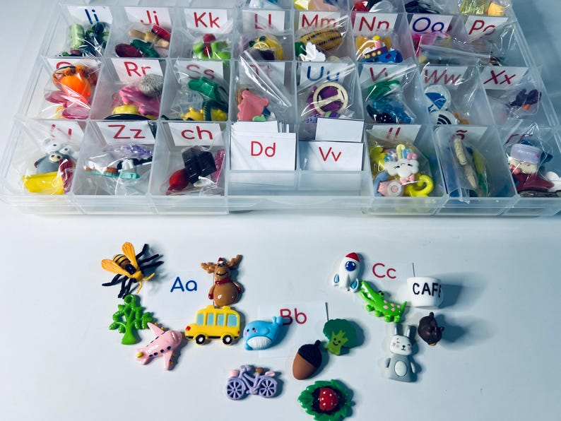 Object 794 Alphabet Spanish Objects Kit Mini Objects Montessori Sound Objects ...