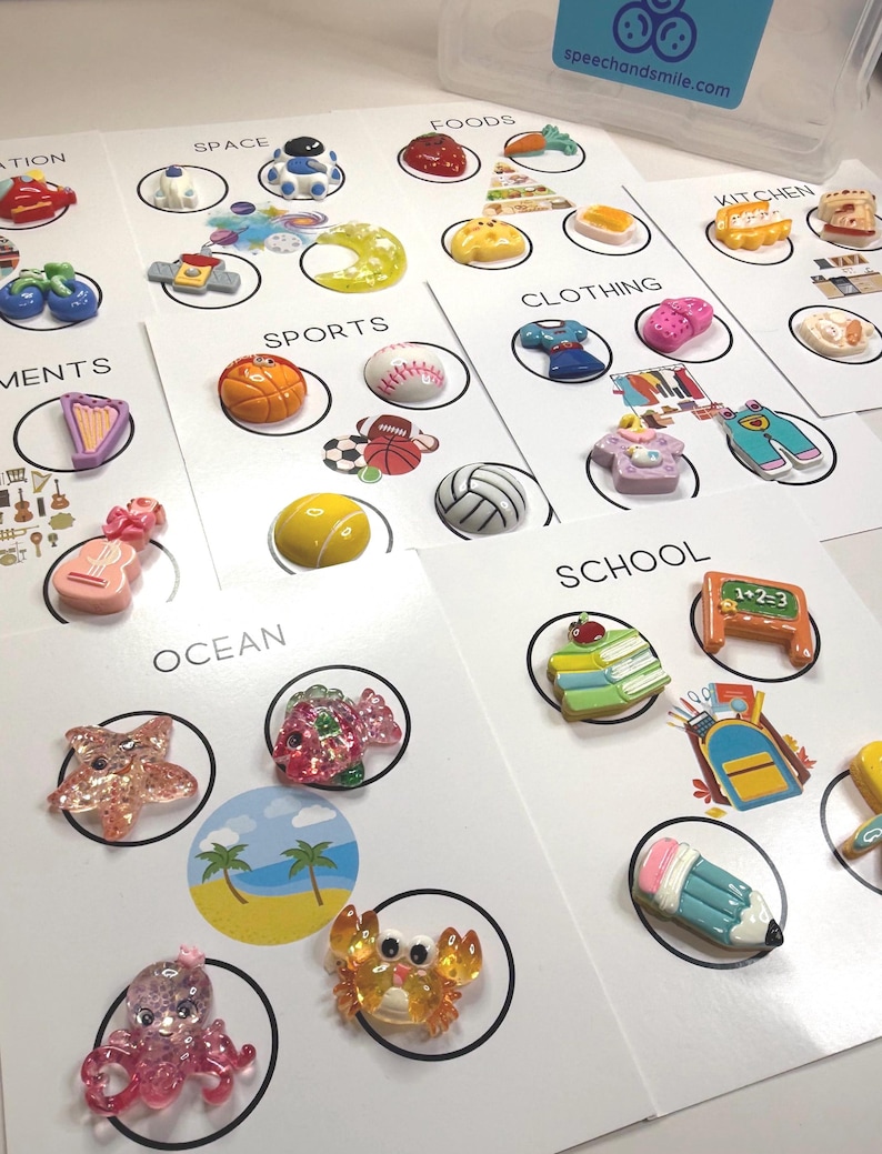 Say and Play Sorting Task Box with Mini Objects | Speech Therapy Activity Box | Language Concepts Sorting Kit | Preschool  Category Object