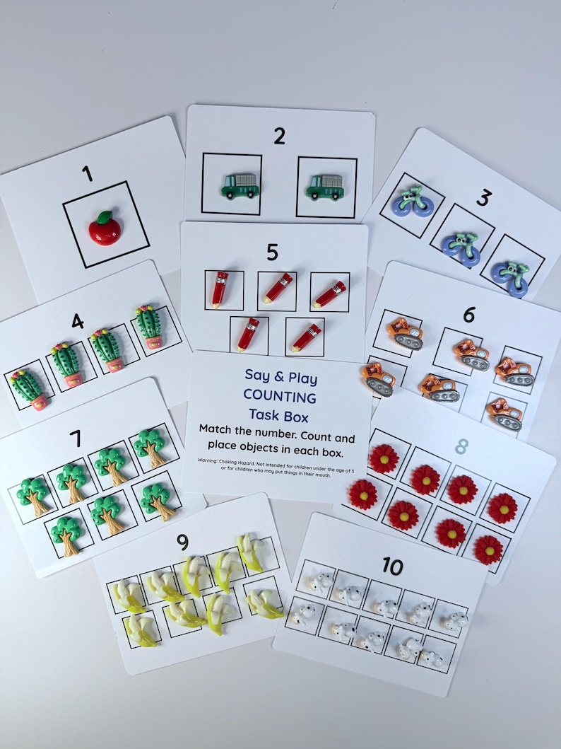 Counting Task Box with Mini Objects | Numbers & Quantity | Play-Based Learning Tool