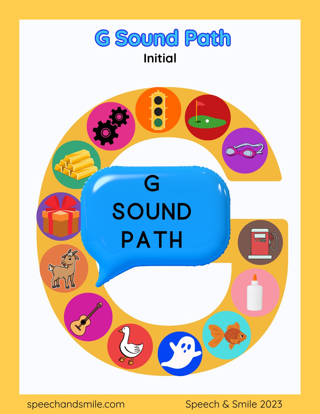 G Sound Printable Sound Paths for Speech Therapy- Articulation Games ...