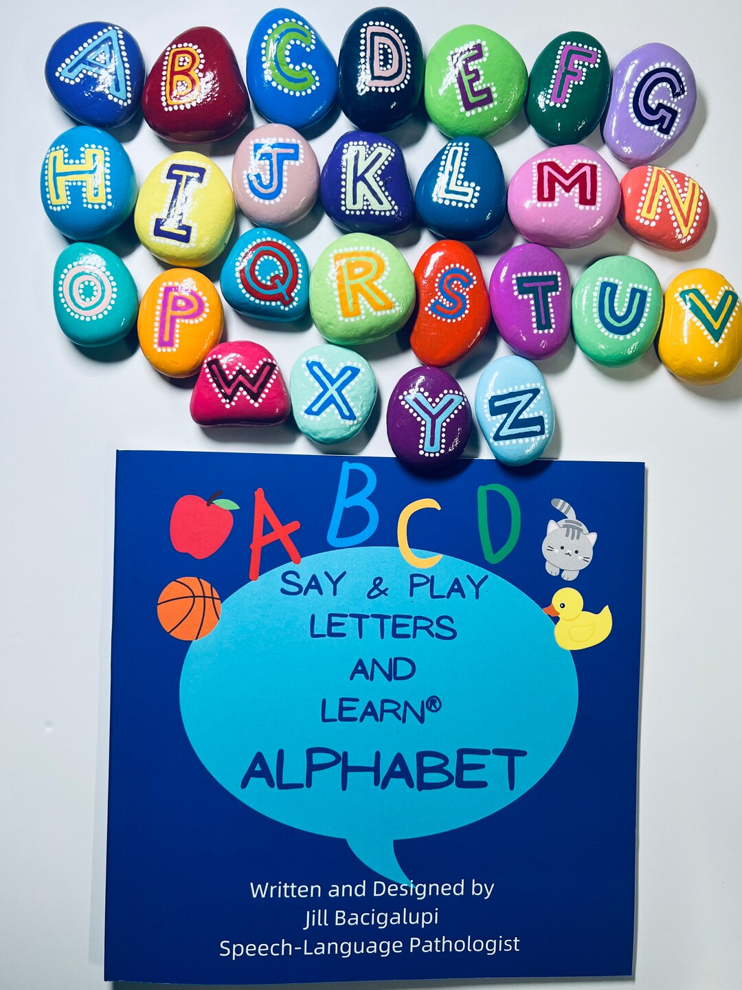 Alphabet Rocks-alphabet Book With Letter Rocks-hand Painted Alphabet ...