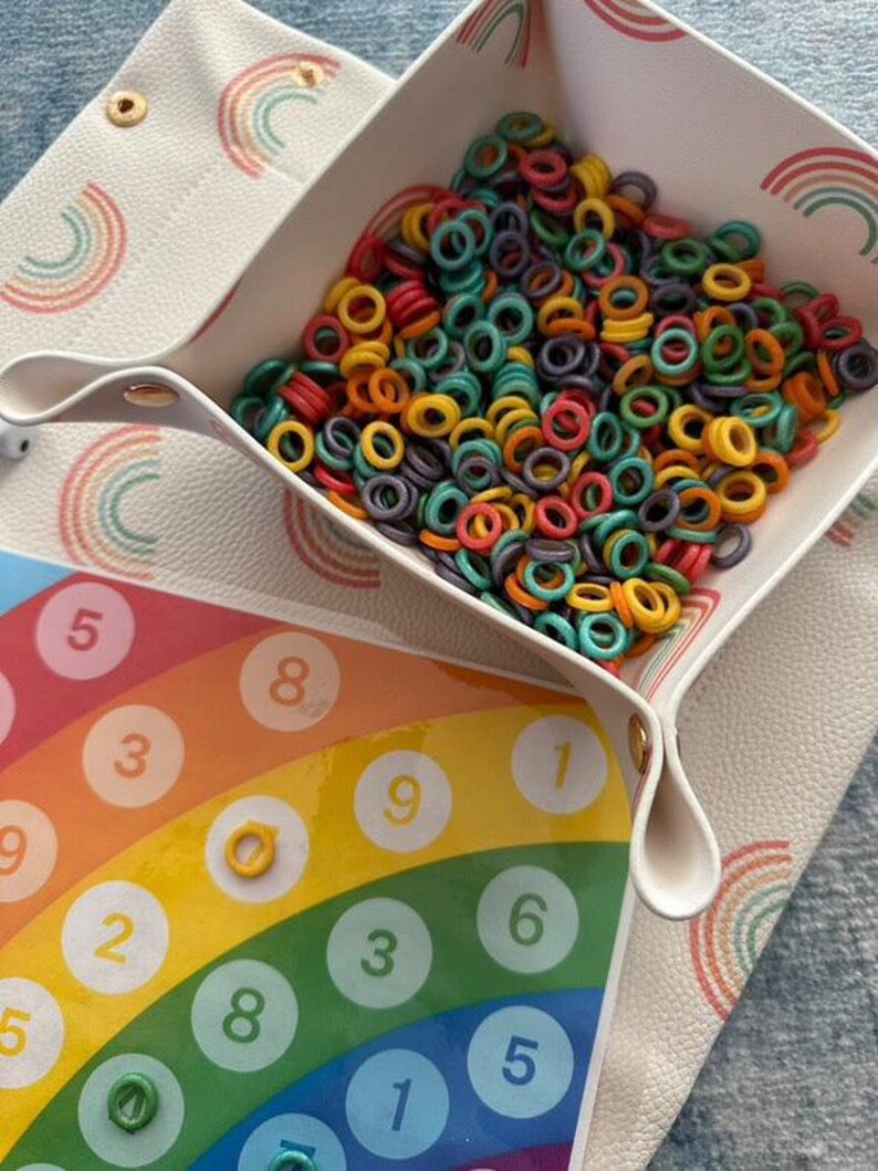 Sensory Filler - Rainbow Rings Color Sorting Activity - Etsy