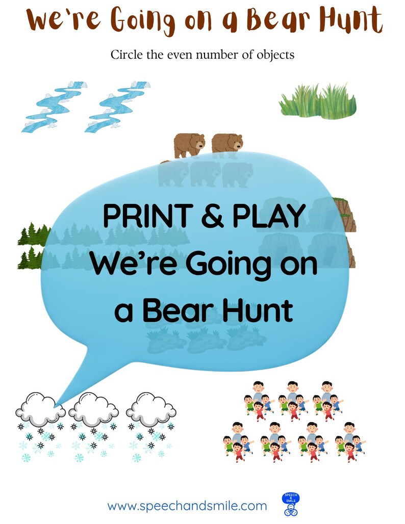 Story Kit Companion Pack - We're Going on a Bear Hunt PRINTABLE ...