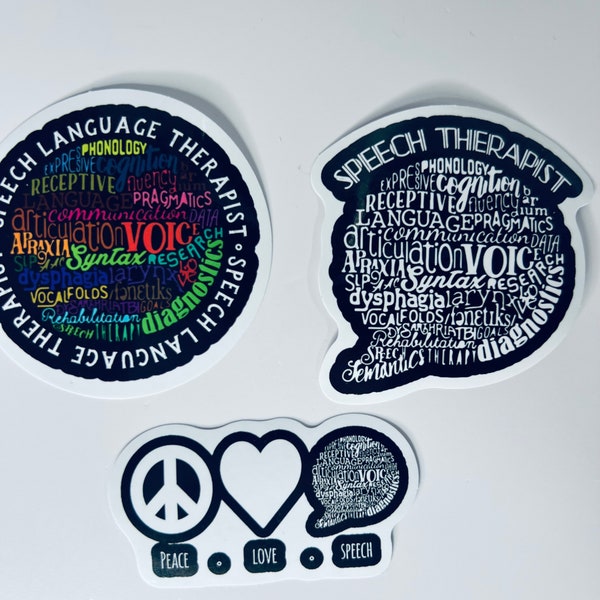 SLP Sticker bundle 3 Speech Therapy Stickers for  SLP  Laptop Water Bottle Stickers - Speechie Stickers - Stickers for Speech Therapist