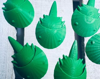 Miniature green Horseshoe Crab Trinket Mini Crab Objects Doodads Ocean Minis Speech Therapy 3D Trinkets Say and Play Mini Objects Ocean