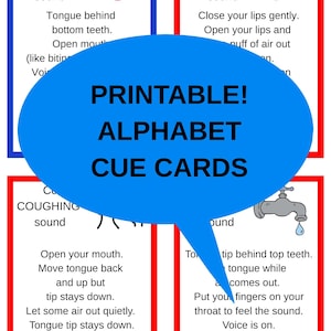 Aide-mémoire sonores de l'alphabet | Inspiré Montessori | voyelles bleues, consonnes rouges | Ensemble à imprimer sur la phonétique et la parole