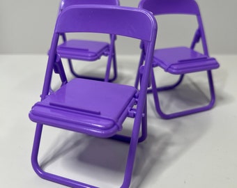 Miniature Folding Purple Chairs - Mini Chairs - Small Plastic Chairs