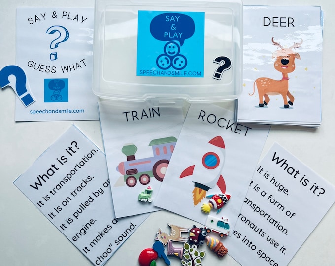QUESTION Task Box with Mini Objects-Speech Therapy Activity Box-Language Concepts Box-Speech Therapy Activity What is It Game