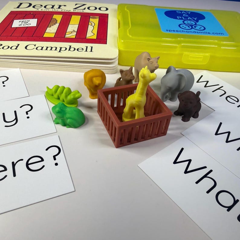 Querido kit de cuentos del zoológico con mini objetos. Libro de terapia del habla sobre el zoológico. imagen 10