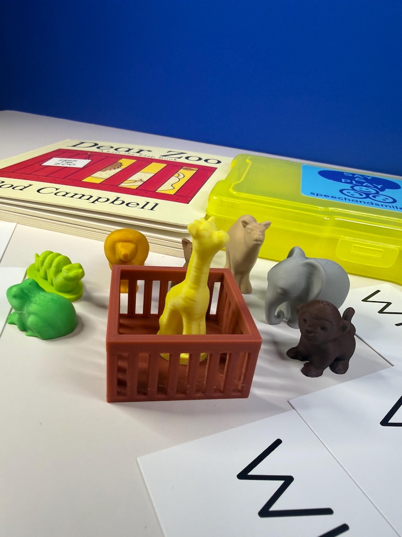 Querido kit de cuentos del zoológico con mini objetos. Libro de terapia del habla sobre el zoológico. imagen 11