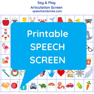 Speech Screen-PRINTABLE Speech Screen with Pictures-Digital Speech Screen-All Sounds-BLEND Sounds Screen