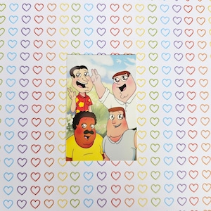 Pegatina de vinilo impermeable y apta para lavavajillas de los mejores amigos de Padre de Familia Kawaii