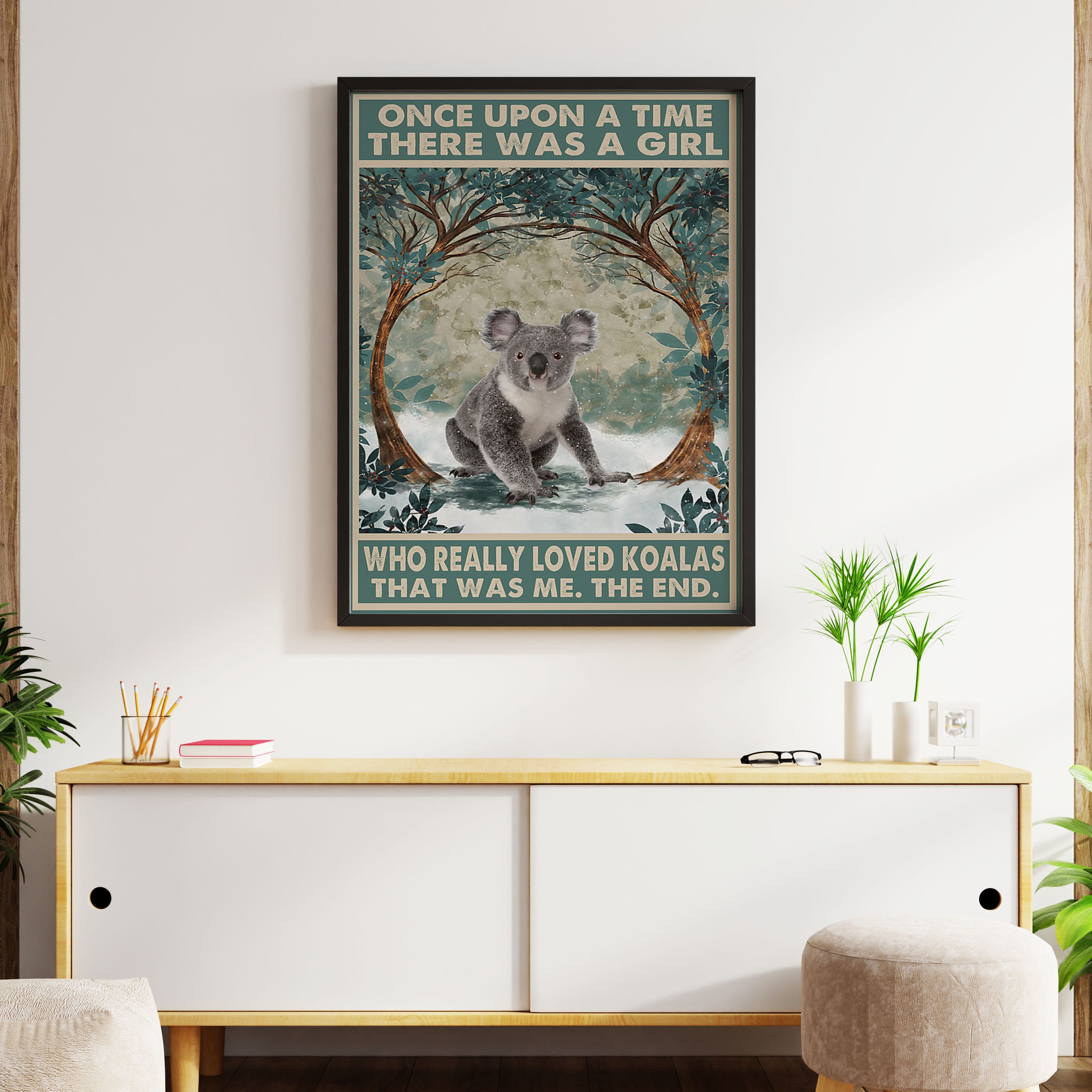 Koala Poster Koala Prints Art Vintage Koala Decor Animals Etsy