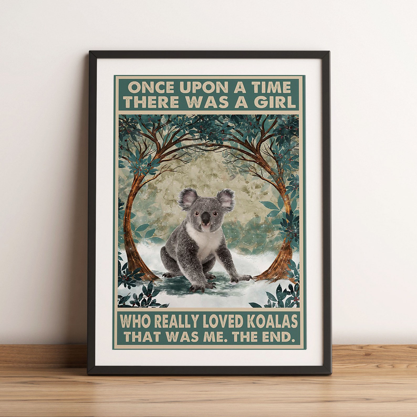 Koala Poster Koala Prints Art Vintage Koala Decor Animals Etsy