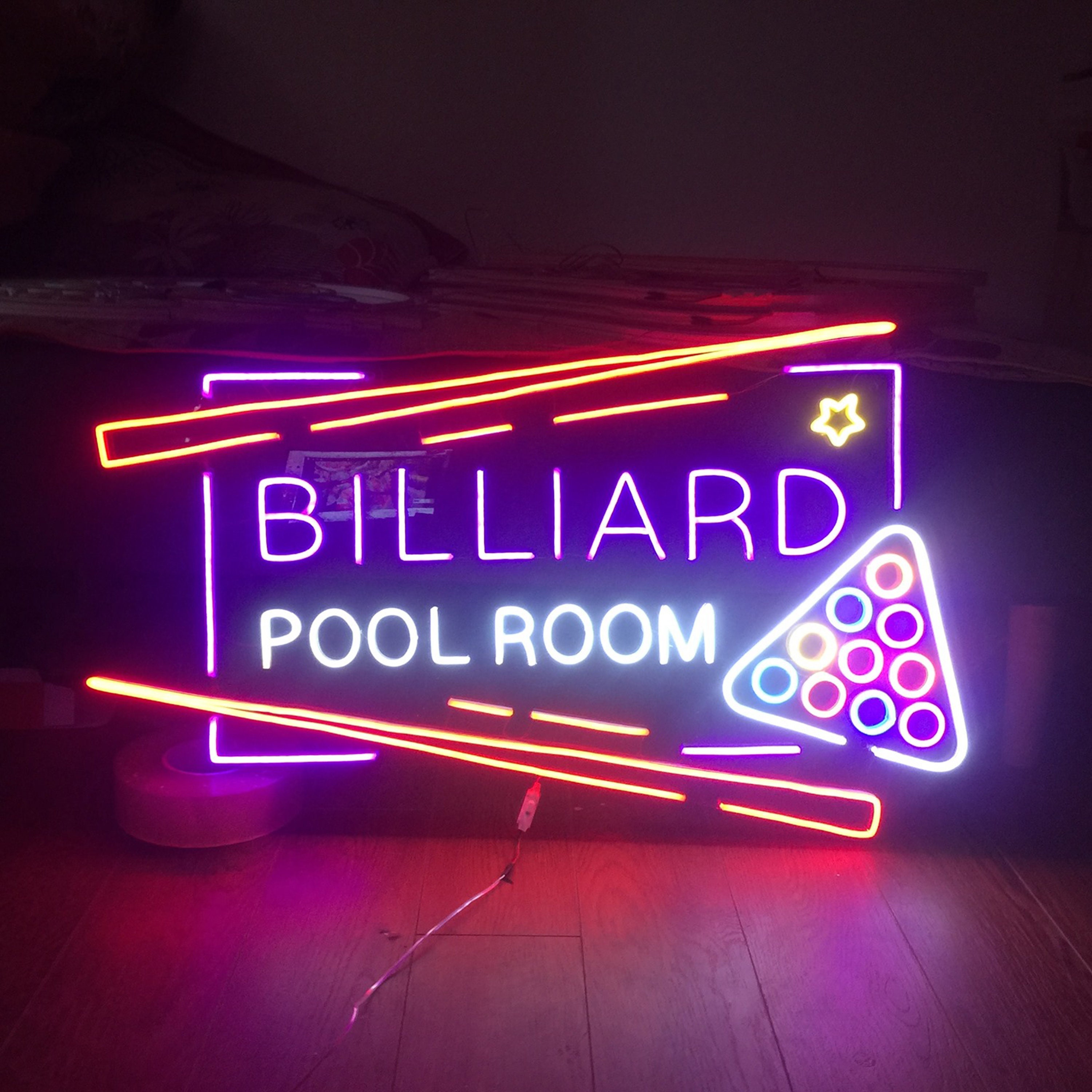 Billiard Neon Sign Custom Neon Sign Billiard Decor Neon Etsy