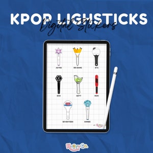 kpop lightsticks digital stickers digital planner stickers etsy ireland