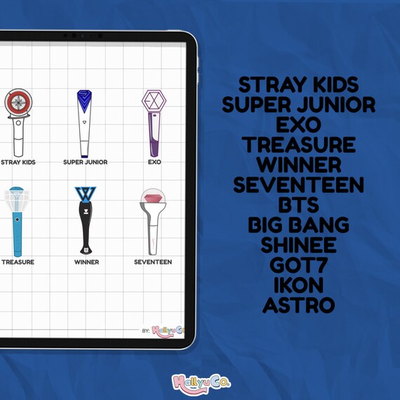 kpop lightsticks boy group version digital sticker kpop etsy