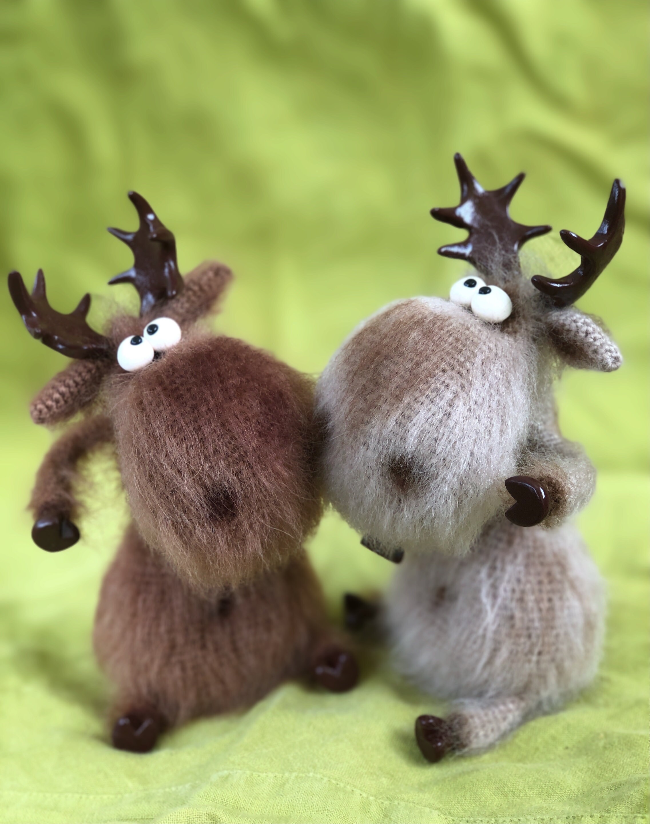Elk Toy Moose fluffy figure Stuffed Animal Reindeer statue | Etsy