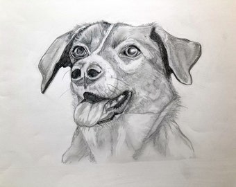 Custom dog drawing gift idea for dog lover, Dog sketch gift for dog lover, Dog drawing from photo gift idea for dog lover, Memorial dog gift