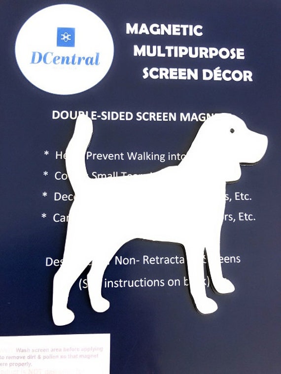 Dcentral® Shark Flexible Vinyl Safety Screen Magnets: Helps Stop Walking Into Screens, For Non-retractables, Size W 9\" X L 3.25