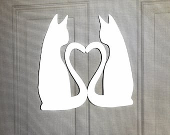 Cats in Love Flexible Screen Magnets: Two-Sided, For Non Fold-Up Screens, Prevents Walking into screens, Covers Tears. Size L 6” x W 6”