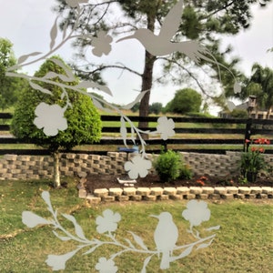 Hummingbirds Window Cling Vinyl “Etched” Glass Decorative Decal – 8” x 12”. Objects are Opaque – Background is Clear