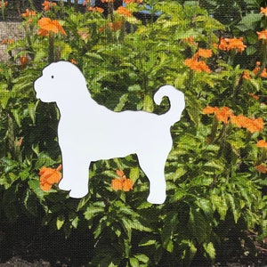 DCentral® labraDoodle Flexible Safety Screen Magnets:   White. Decorative. Helps to Stop Walking into Screens, Size W 5.75&quot; x L 5.25&quot;