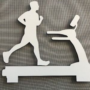 DCentral Man on Treadmill Flexible Screen Magnet Décor; Double-Sided, Helps to Stop Walking into Screens, For Non-Rollup ScreensW 7.4&quot;x 6.6&quot;