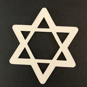 DCentral® STAR OF DAVID Flexible Safety Screen Magnets: White, Decorative. Helps to Stop Walking into Screens, Size W 4.5&quot; x L 5.25&quot;