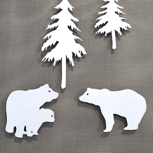 Aimants d&#39;écran de sécurité flexibles DCentral® Bear Family : double face. Décoratif. Aide à arrêter de marcher dans les écrans, taille L 10&quot; x L 10&quot;