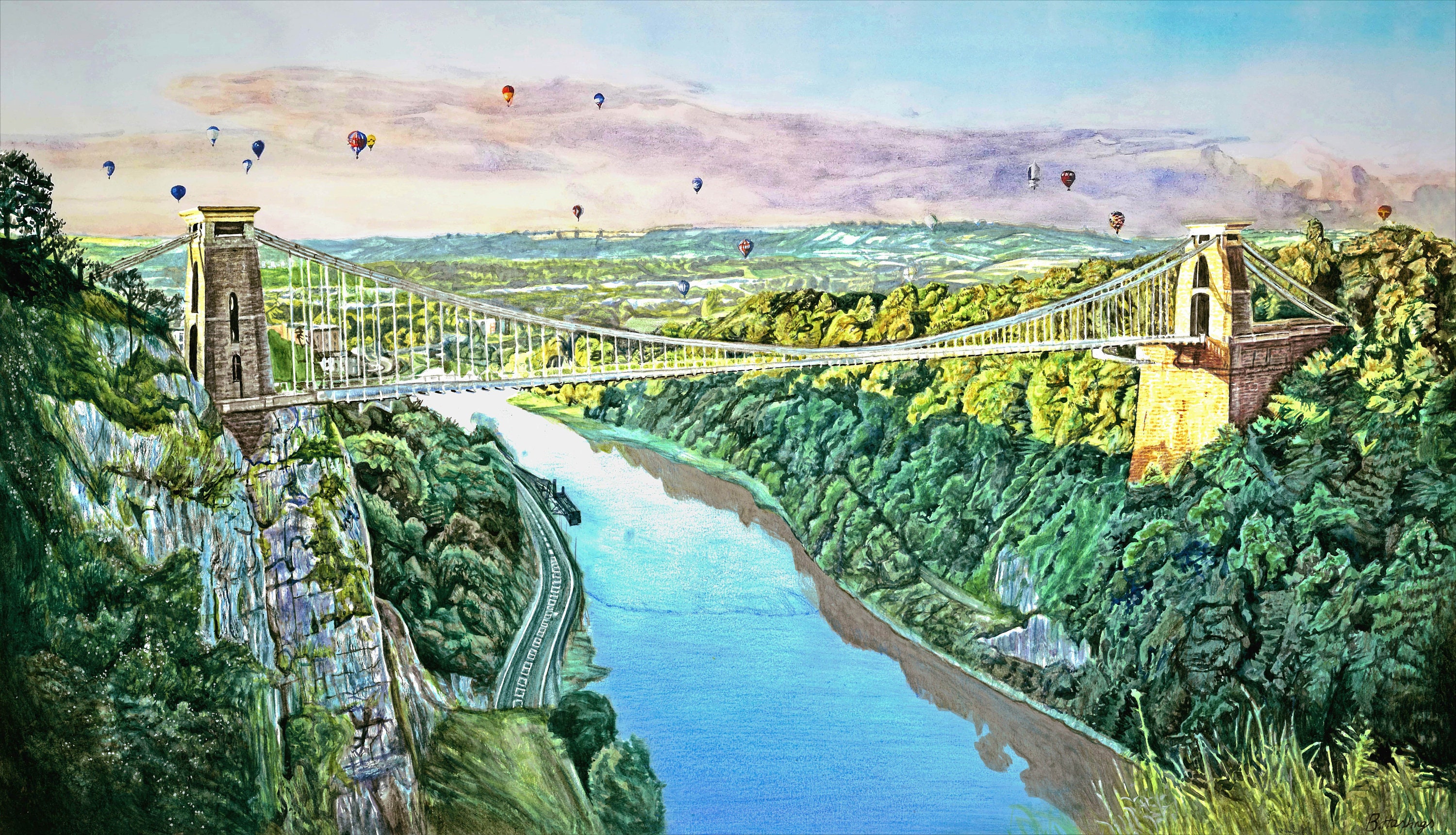 Bristol Art Print // Clifton Suspension Bridge // Impression Etsy