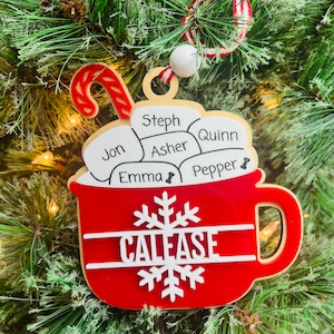 Personalized Acrylic Hot Cocoa Mug Ornament