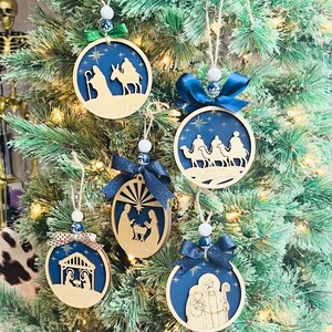 Nativity Ornaments - set of five nativity ornaments
