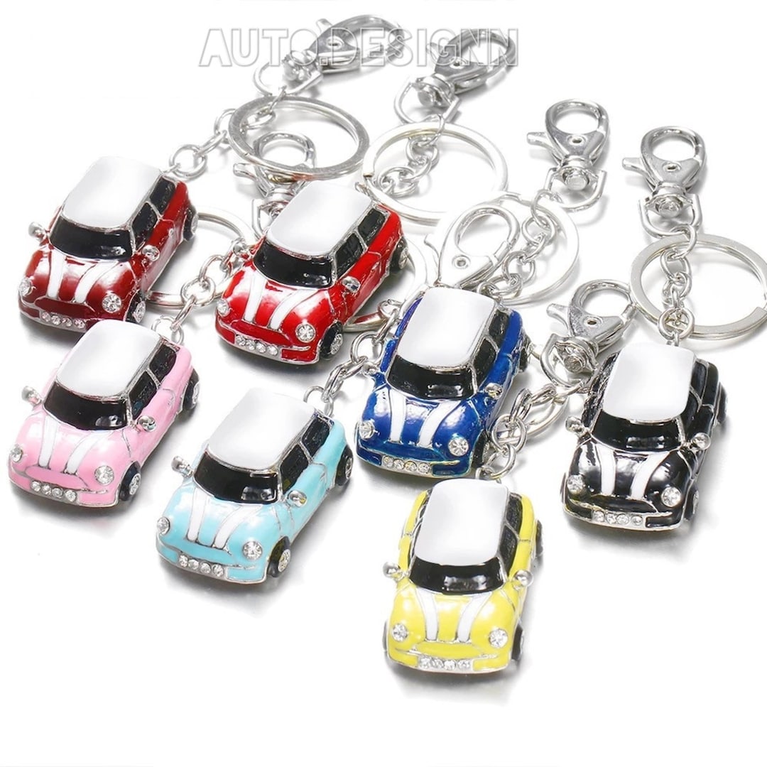 Metal Mini Cooper Keychain Crystal Rhinestone Vintage Keyring - Etsy