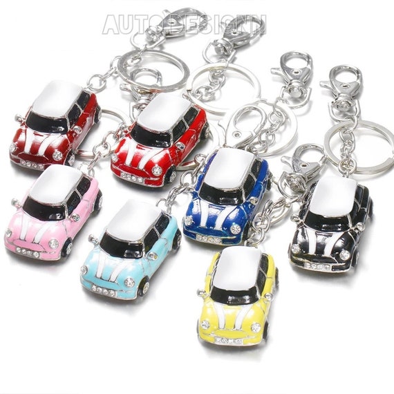 Llavero Mini Cooper de metal Llavero vintage Crystal Rhinestone