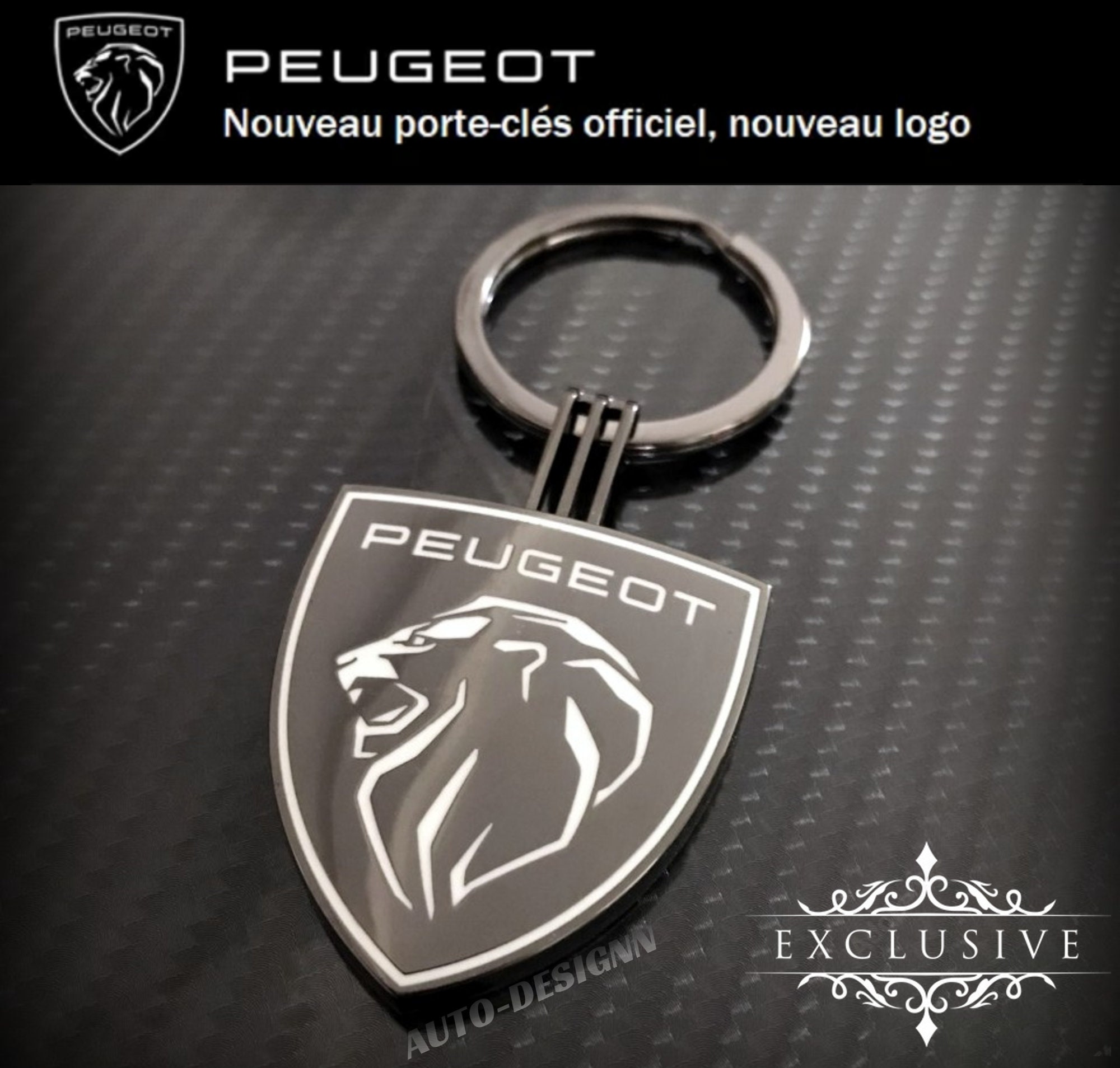 Porte Clé Peugeot Logo Officiel (Acier)