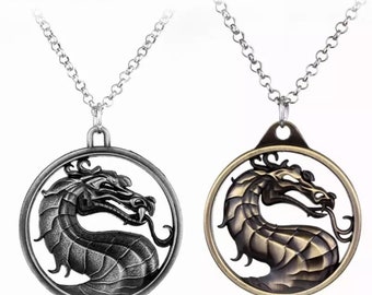 Mortal Kombat Dragon Pendant Chain Keyring Necklace Video Games Combat MK