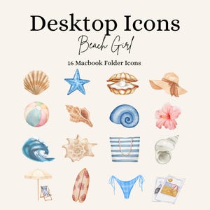 Beach Girl Macbook Folder Icons: Desktop Organizer (PNG Icons)